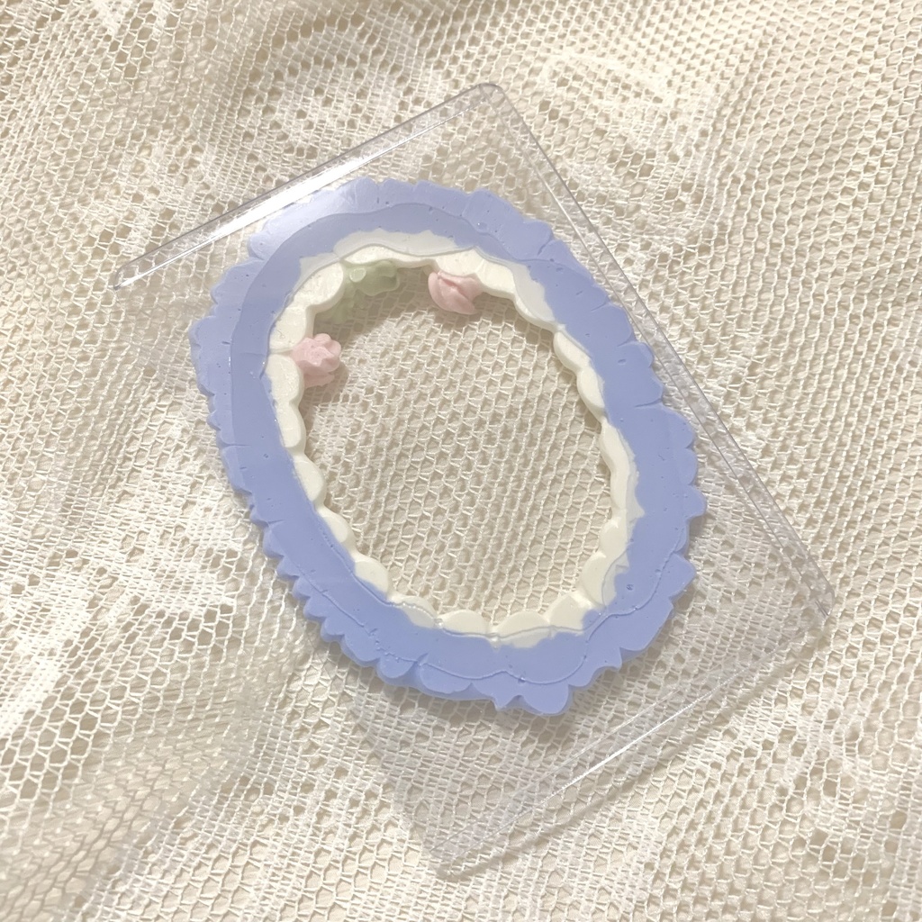 硬質カードホイップデコB8【15】ブルー×ピンク枠のみ