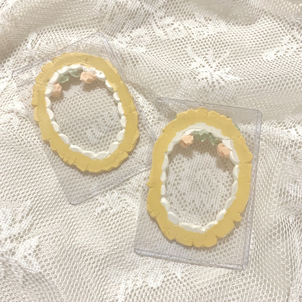 硬質カードケースホイップデコ【15】イエロー×オレンジ枠のみ