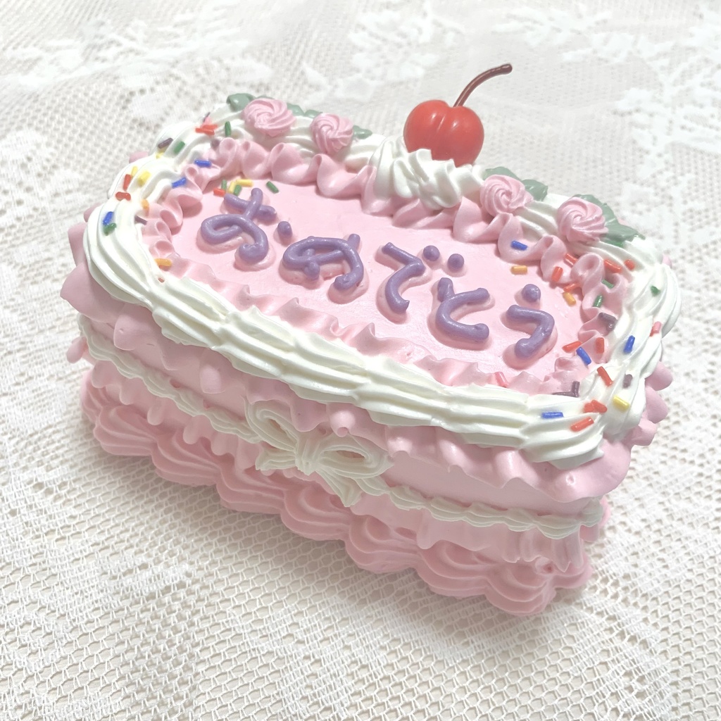 長方形のフェイクケーキ party rose おめでとう【19】