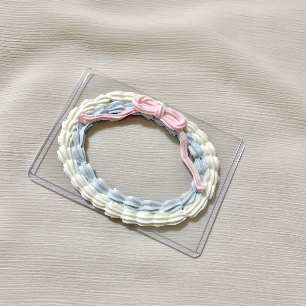 【B8】硬質カードケースホイップデコ【20】pink x pastel blue 