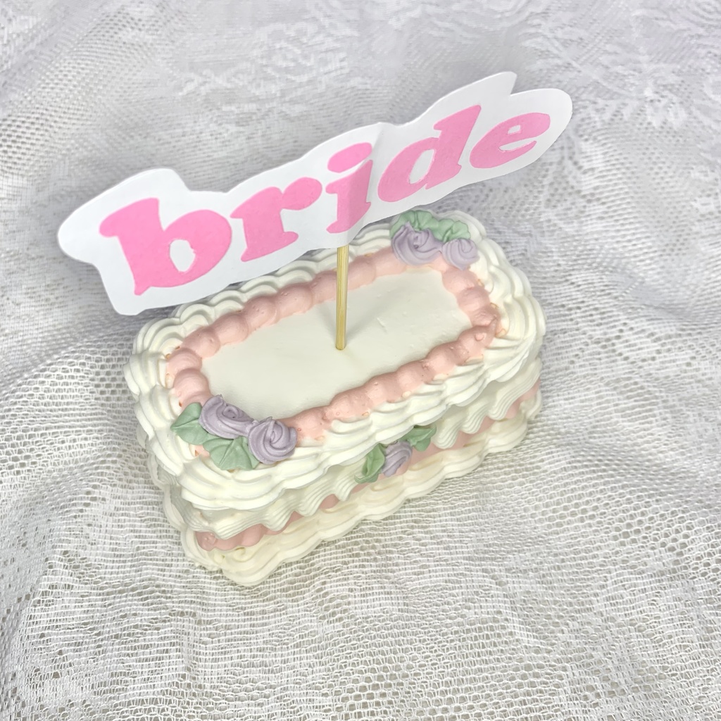 長方形フェイクケーキ 穴有り・ピックつき【W17】