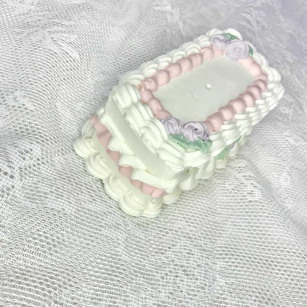 長方形フェイクケーキ 穴有り・ピックつき【W17】