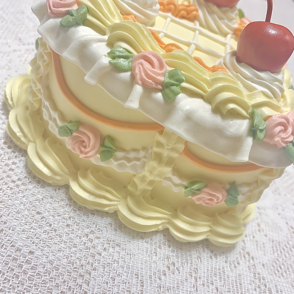 ハートフェイクケーキ イエロー×オレンジ×チェリー【33】