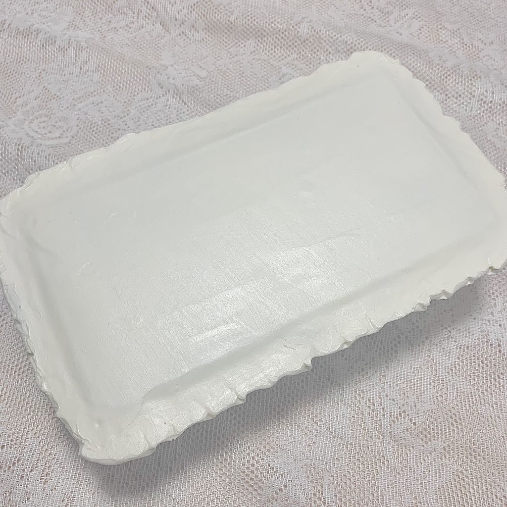 大きな長方形フェイクケーキ パステルブルー×フリルハート【34】