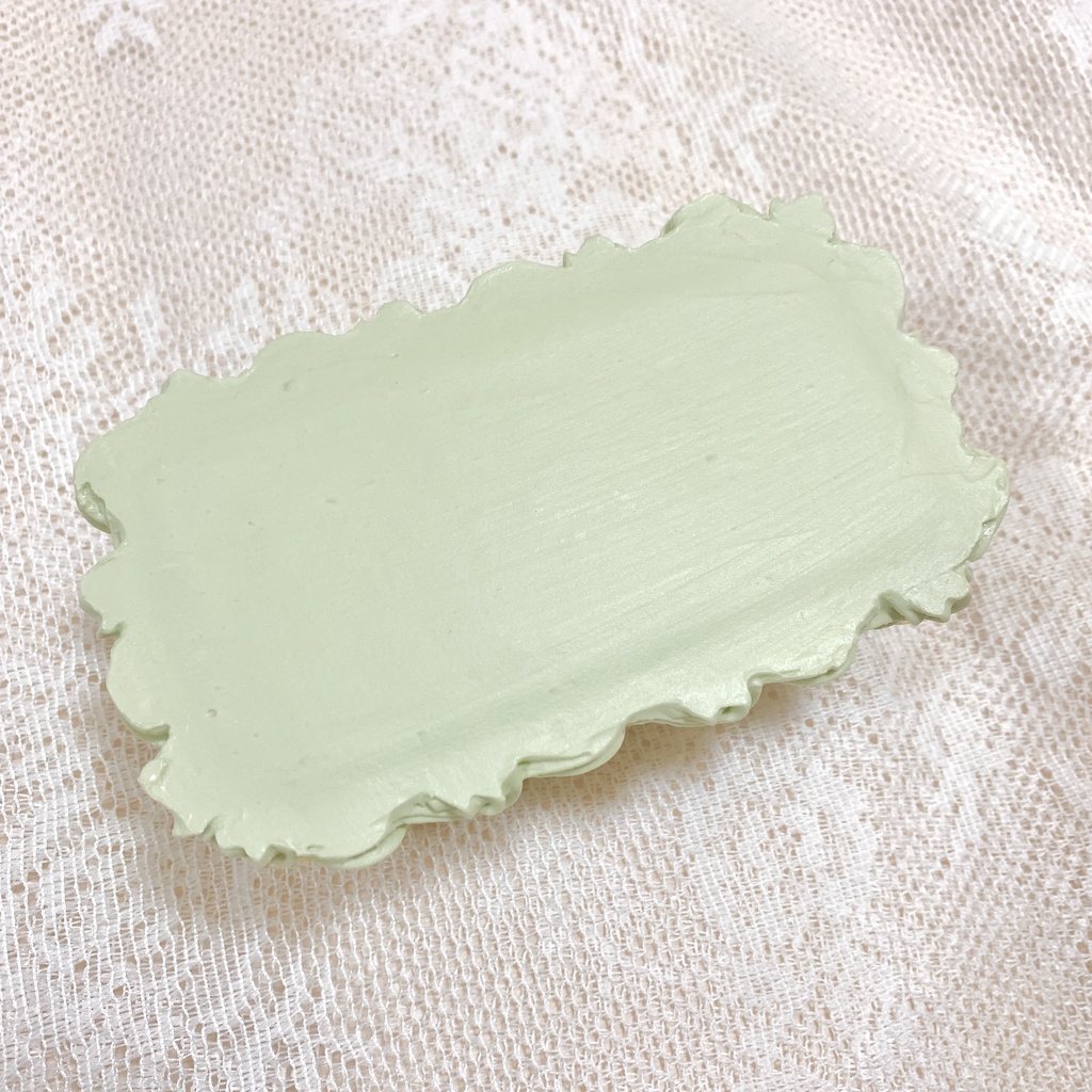 手のひらサイズの長方形フェイクケーキ グリーン【35】