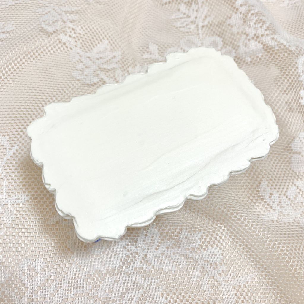 手のひらサイズの長方形フェイクケーキ おたんじょうびおめでとうブルー【38】