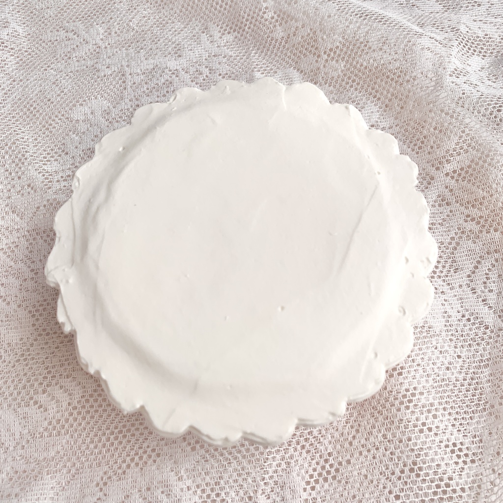 白いリボンとオレンジのお花のフェイクケーキ【46】