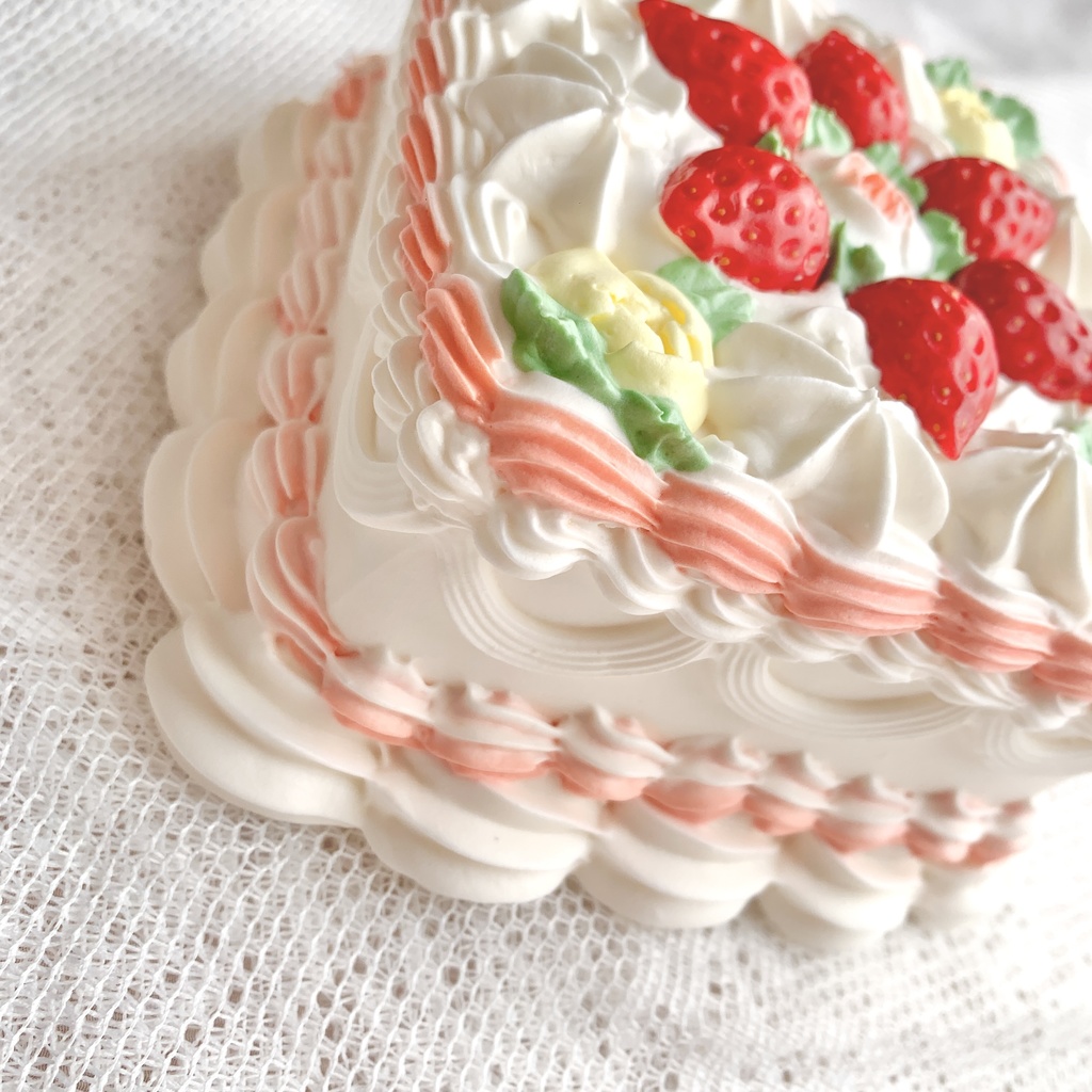 スクエアフェイクケーキ 苺とお花【56】