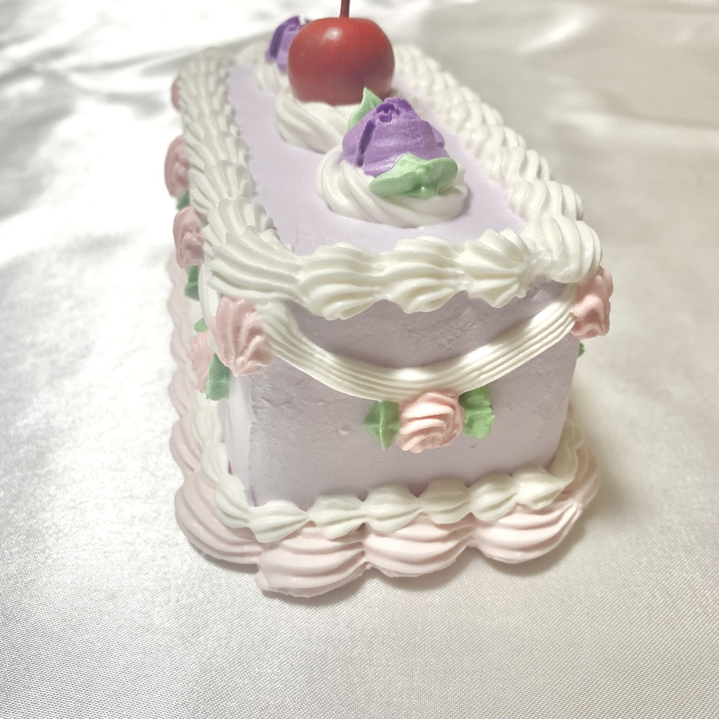 バラとチェリーの長方形フェイクケーキ【57】