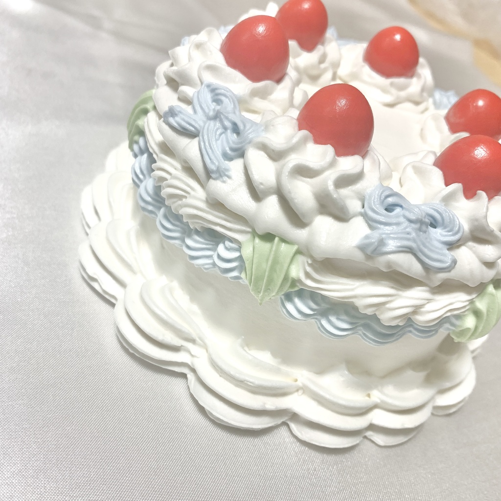 枝なしチェリーとリボンのフェイクケーキ【59】