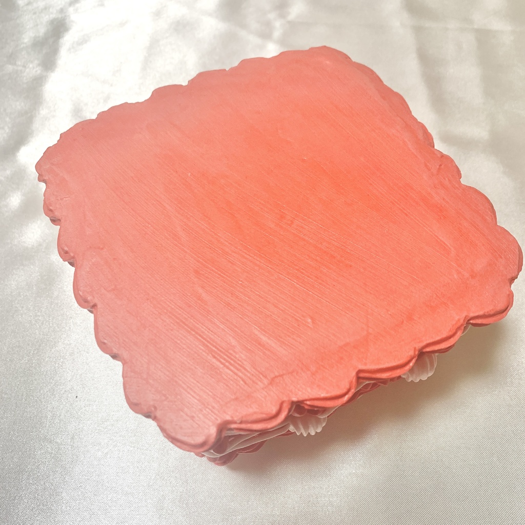 赤いハートのスクエアフェイクケーキ【64】