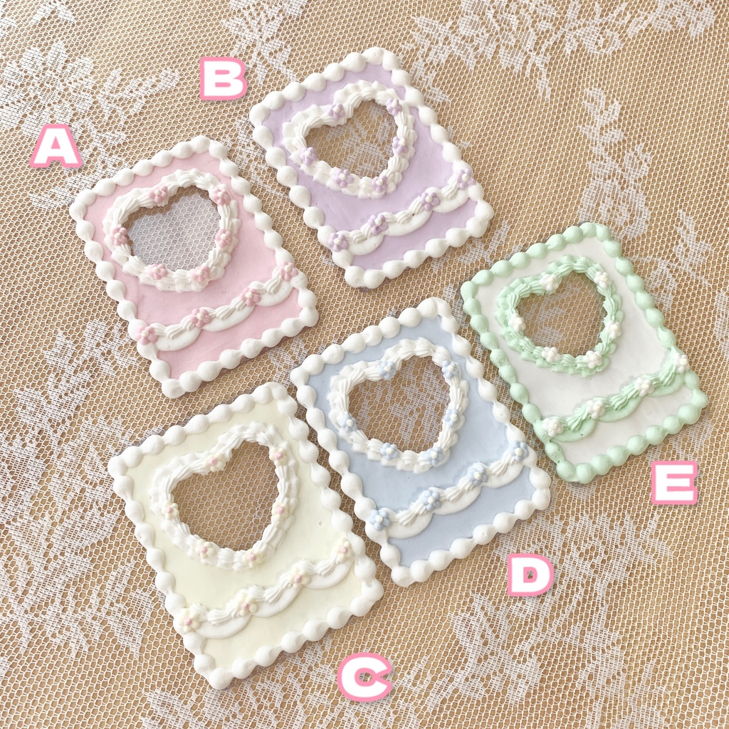 【期間限定☆受注販売】ケーキみたいなホイップデコB8 ハート×まるおはな【74】5色