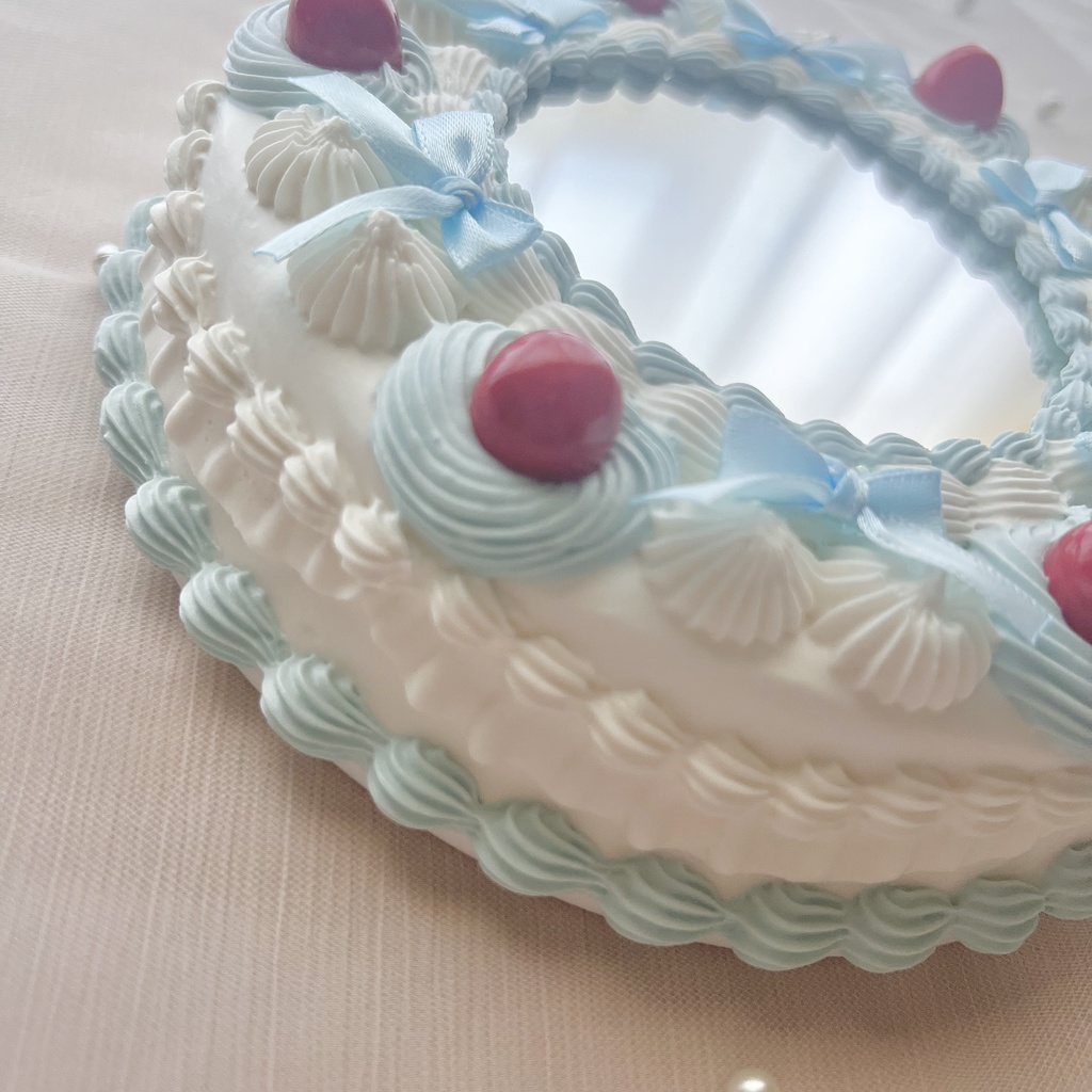 壁掛ケーキミラー6号 チェリーとリボン【76】3色