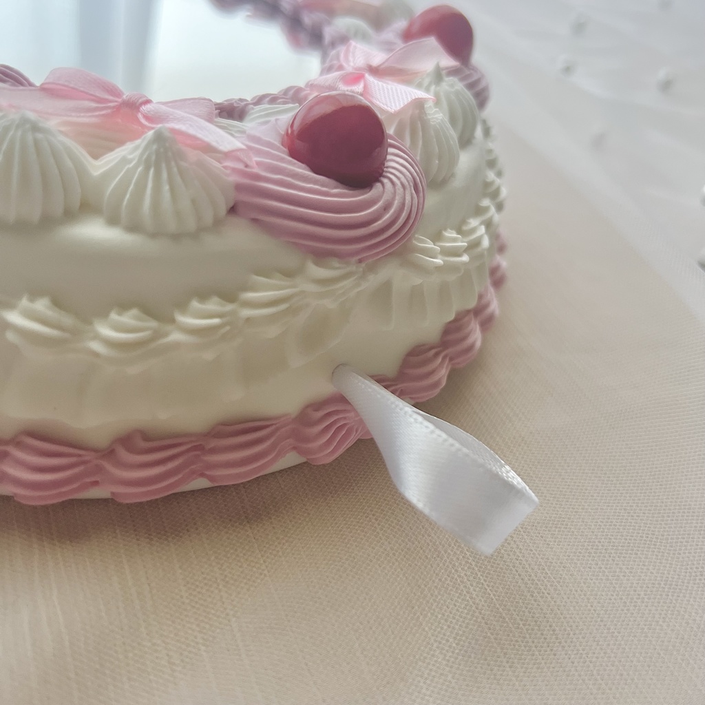 壁掛ケーキミラー6号 チェリーとリボン【76】3色