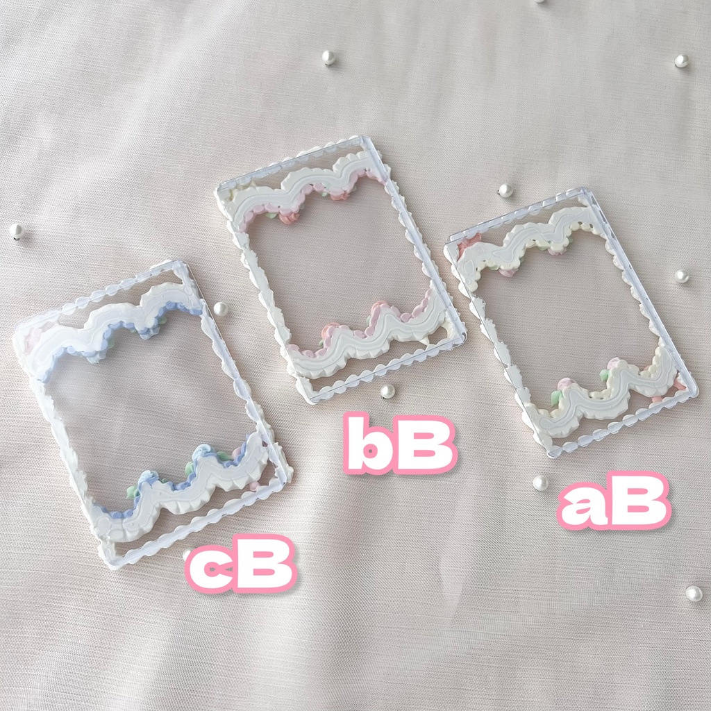 硬質カードホイップデコB8 レースみたいなホイップデコ【77】4パターンと焼いちゃったver