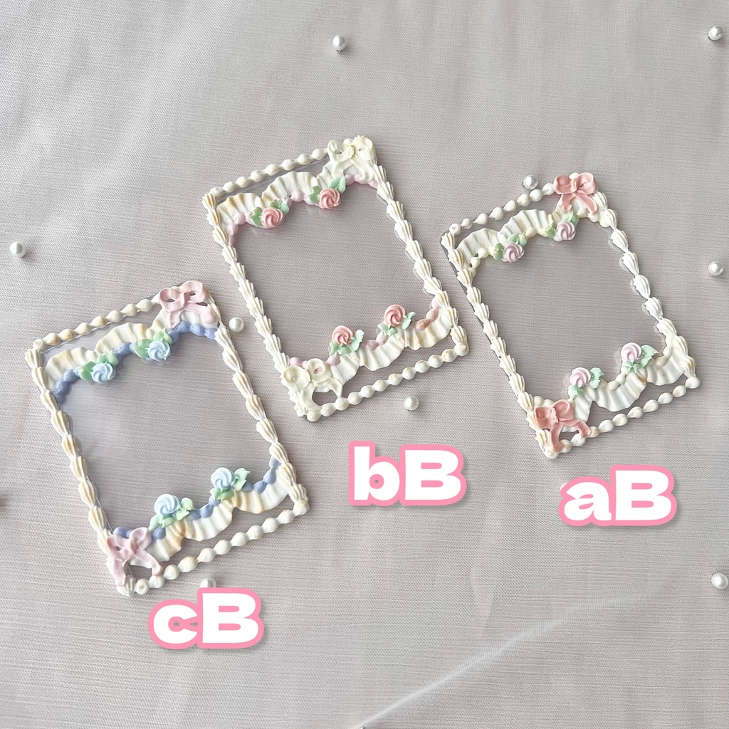 硬質カードホイップデコB8 レースみたいなホイップデコ【77】4パターンと焼いちゃったver