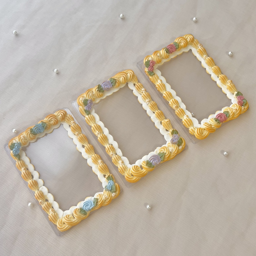 バラともこもこフリルの絞りだしクッキーデコ B7サイズ 3色【84】