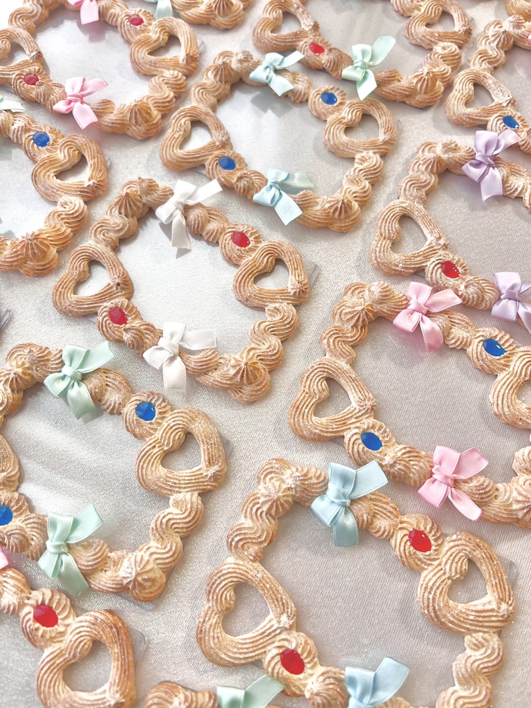 【うっかり】限定販売☆絞りだしクッキーデコB8 ジャム&リボン うっかりお砂糖かけすぎちゃった 赤ジャムver.