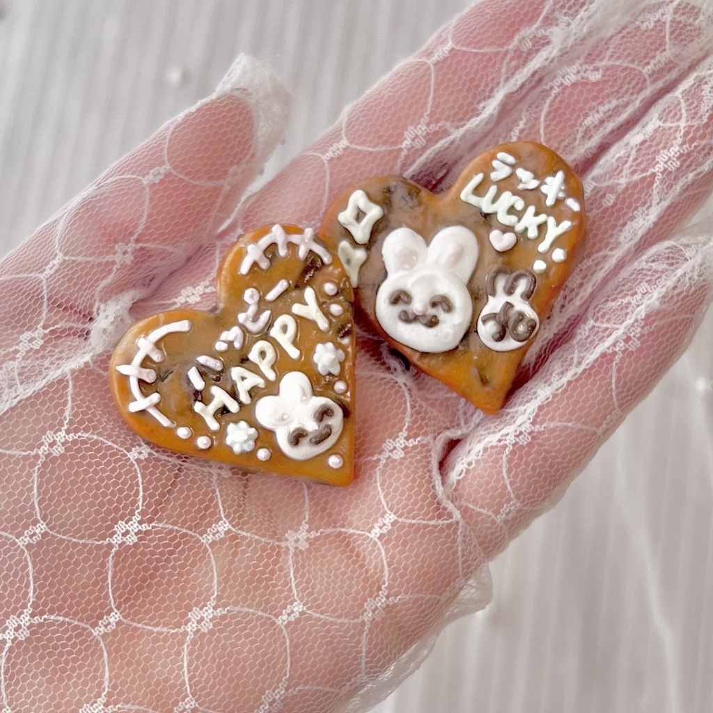 デコチョコチップクッキー ブローチ ハート【97】