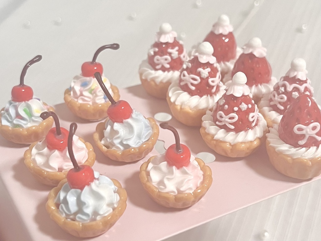 【ぬいちゃんヘアアクセ】タルトクラウン いちご・チェリー【101】