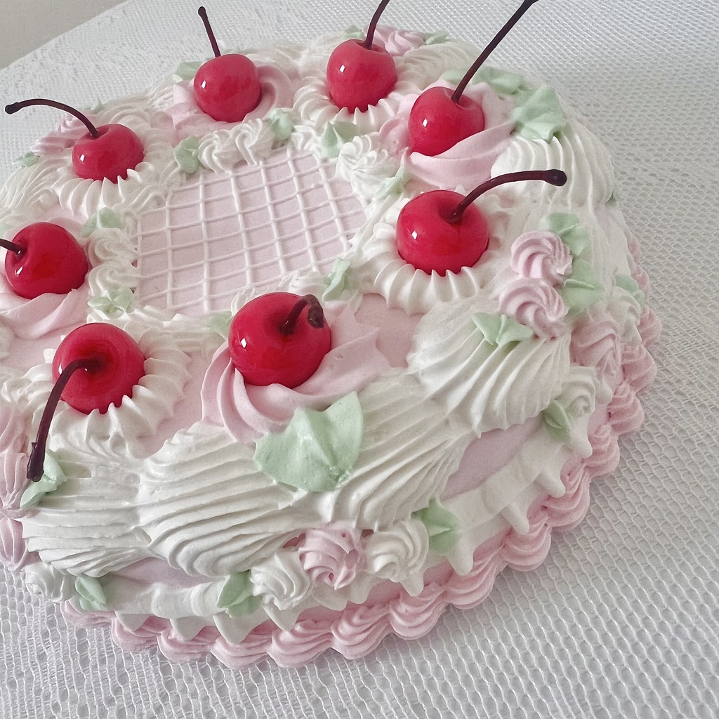 壁掛ケーキ6号 春のチェリーいっぱいケーキ【106】やや粗さ有