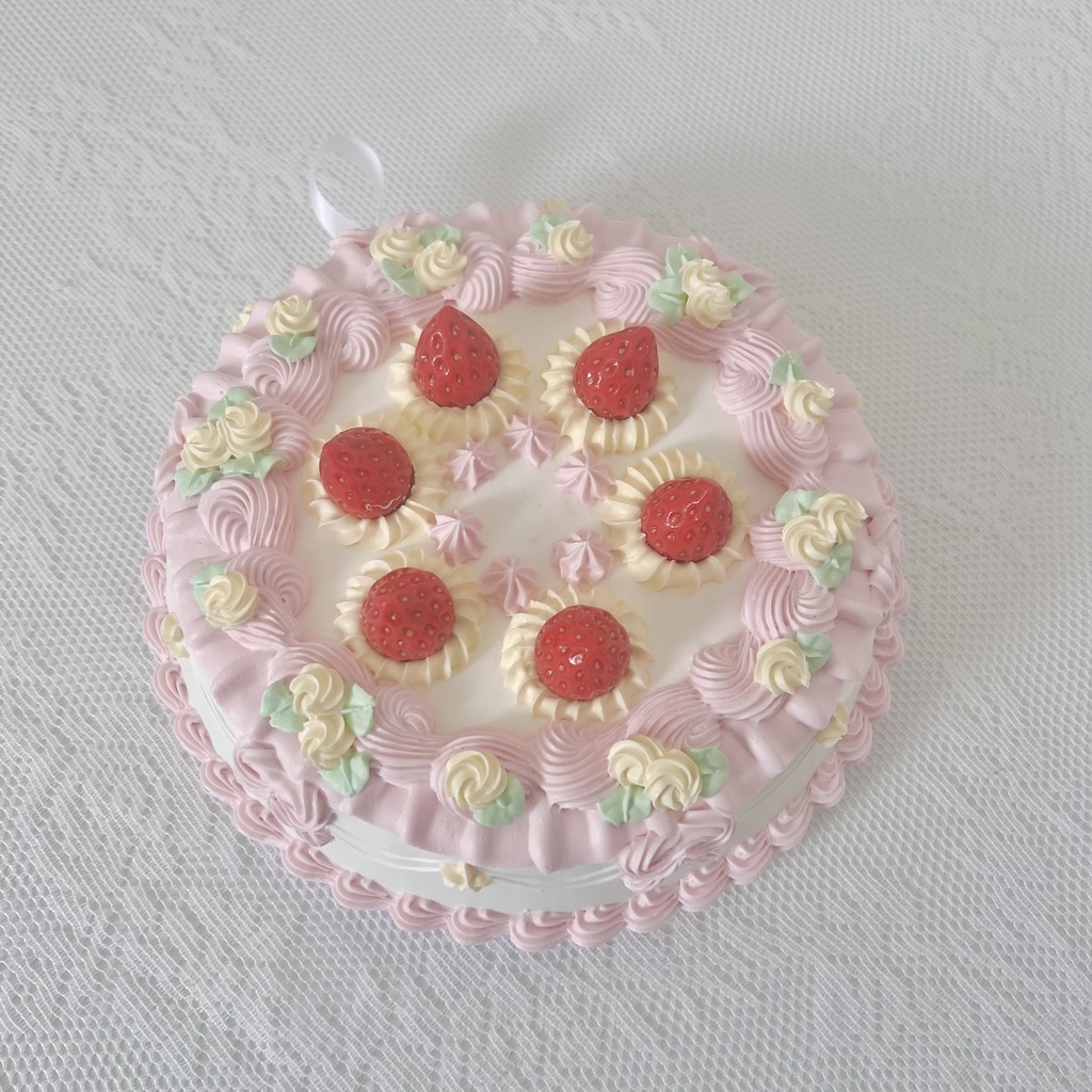 壁掛ケーキ６号　春のリボンショートケーキ【105】やや粗さあり