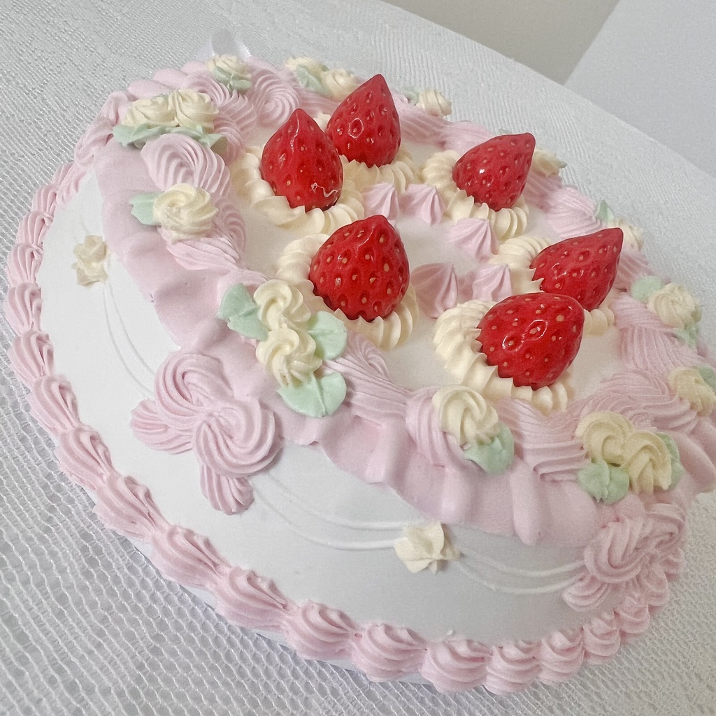 壁掛ケーキ6号 春のリボンショートケーキ【105】やや粗さあり