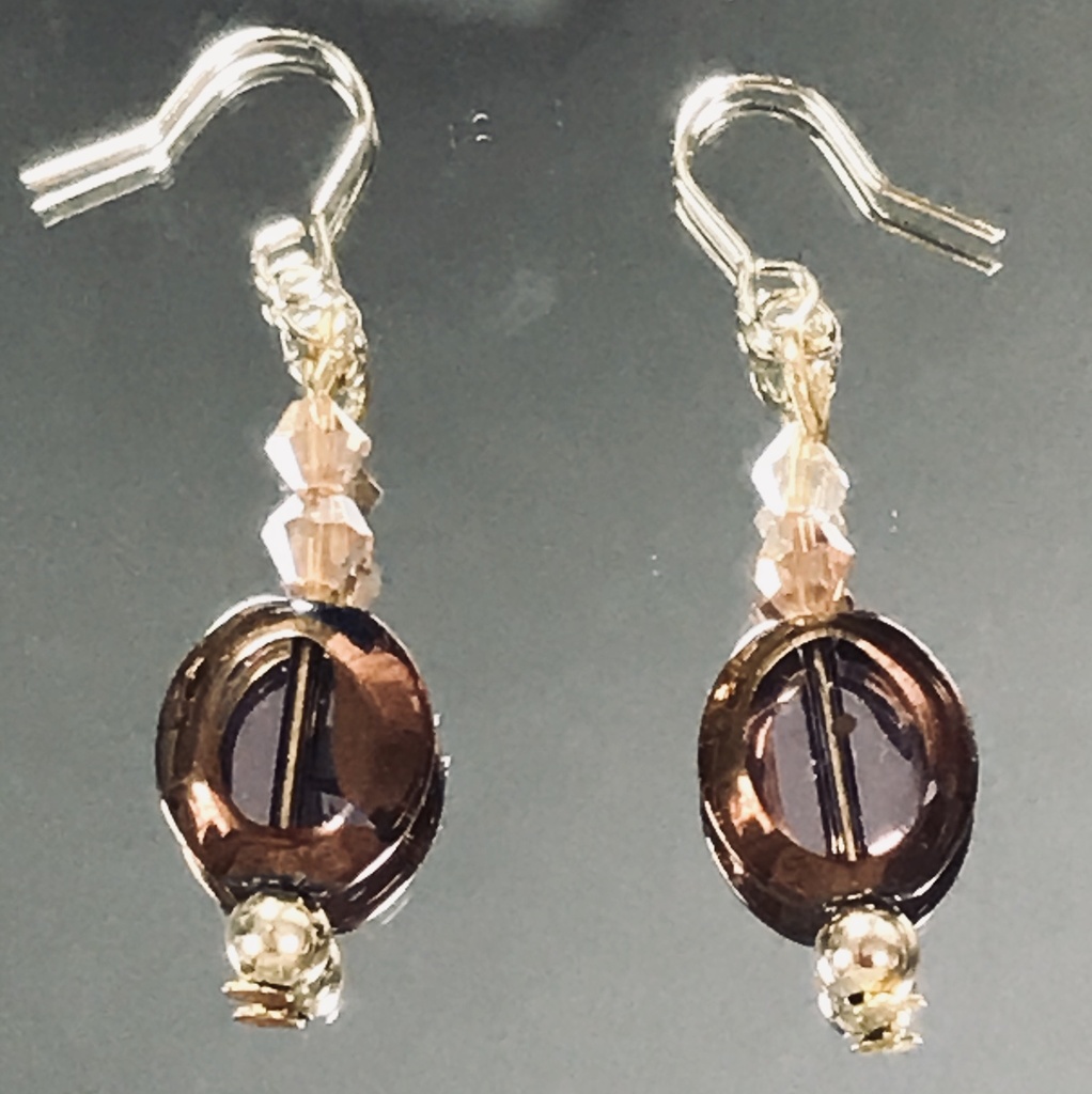 シックなデザインガラスビーズピアス