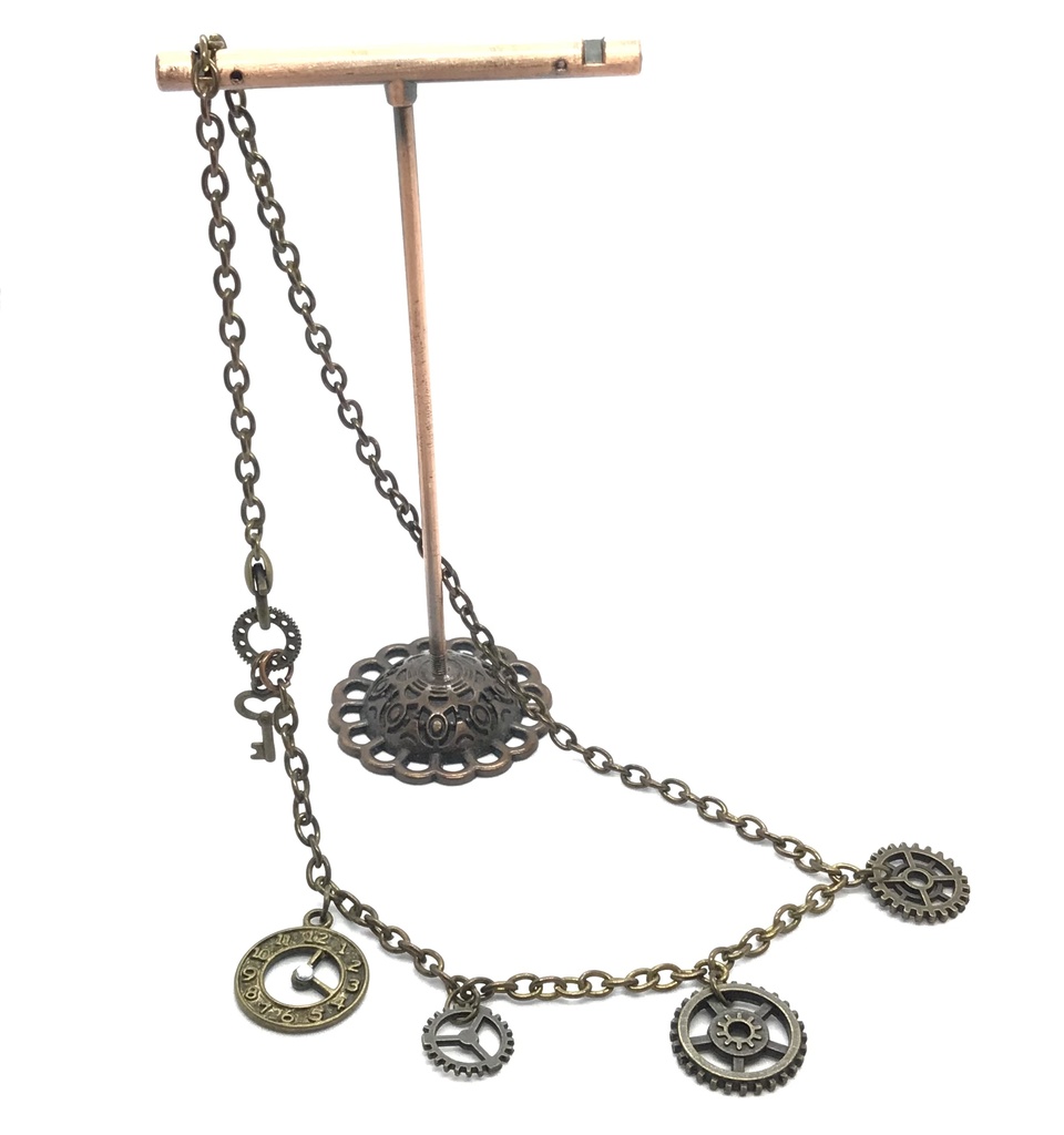 ジオマンシーチェーン／バッグチャーム（歯車＆時計モチーフ）
