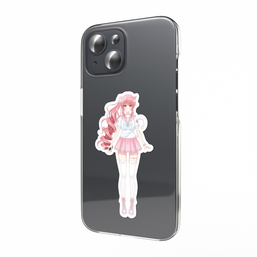 スマホステッカー 猫星るな(制服夏Ver.)