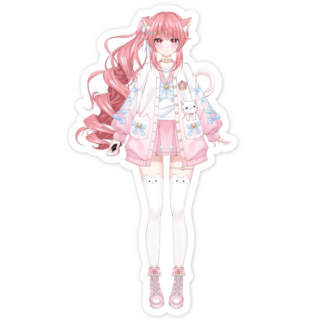 スマホステッカー 猫星るな(制服冬Ver.)