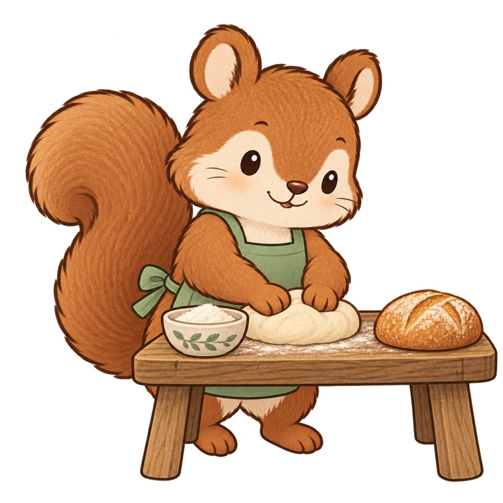 森の食卓|リスのごはん 透過PNG3場面