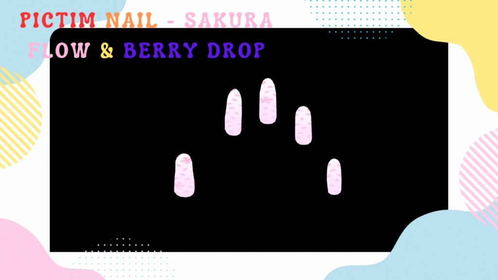 🌸🍓 【Pictim Nail - Sakura Flow & Berry Drop】アニメーション付きネイルチップ