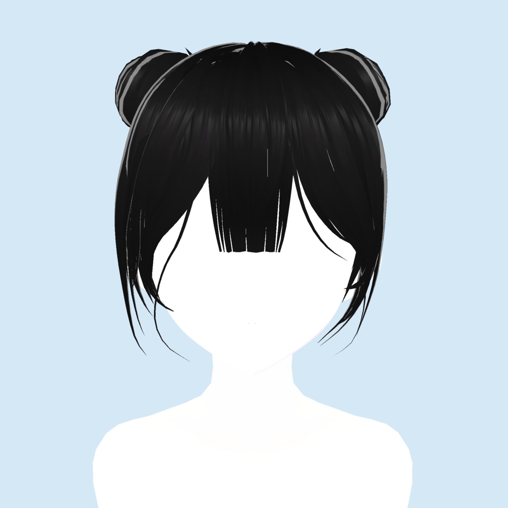 【Vroid】space buns hair 団子ヘア