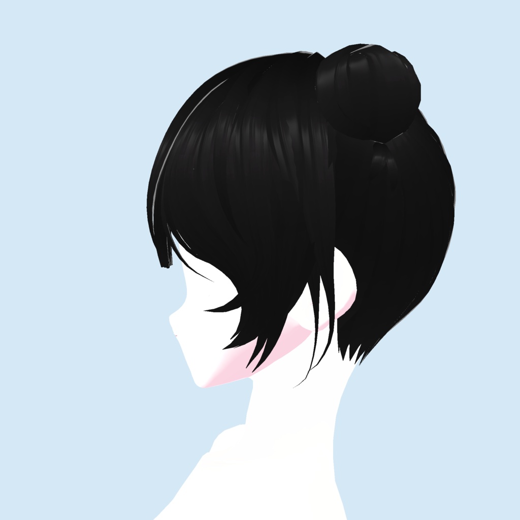【Vroid】space buns hair 団子ヘア