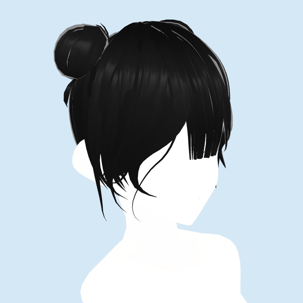 【Vroid】space buns hair 団子ヘア