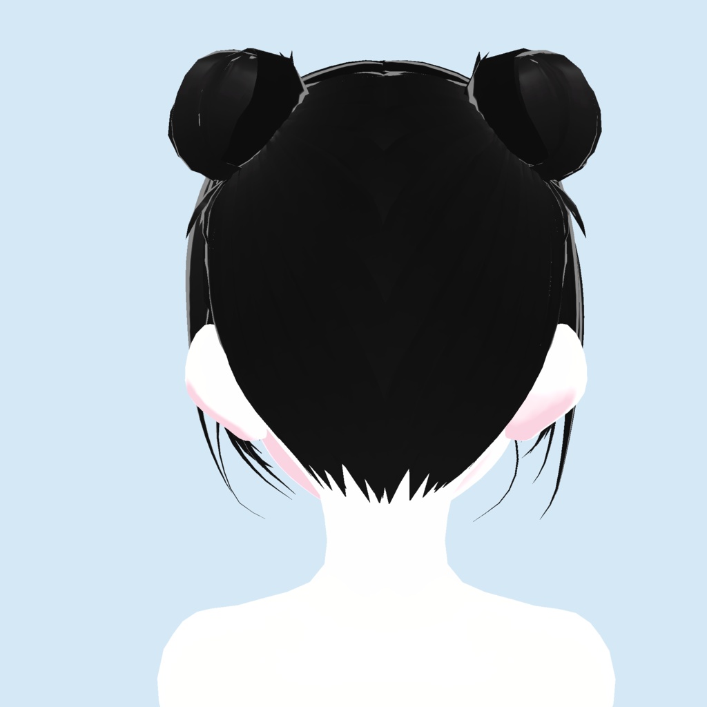 【Vroid】space buns hair 団子ヘア
