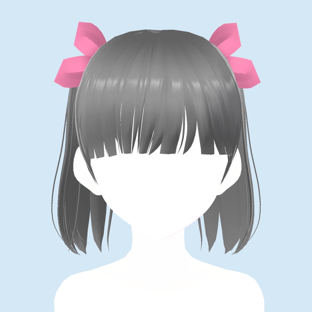 【Vroid】short pigtails 短いツインテール