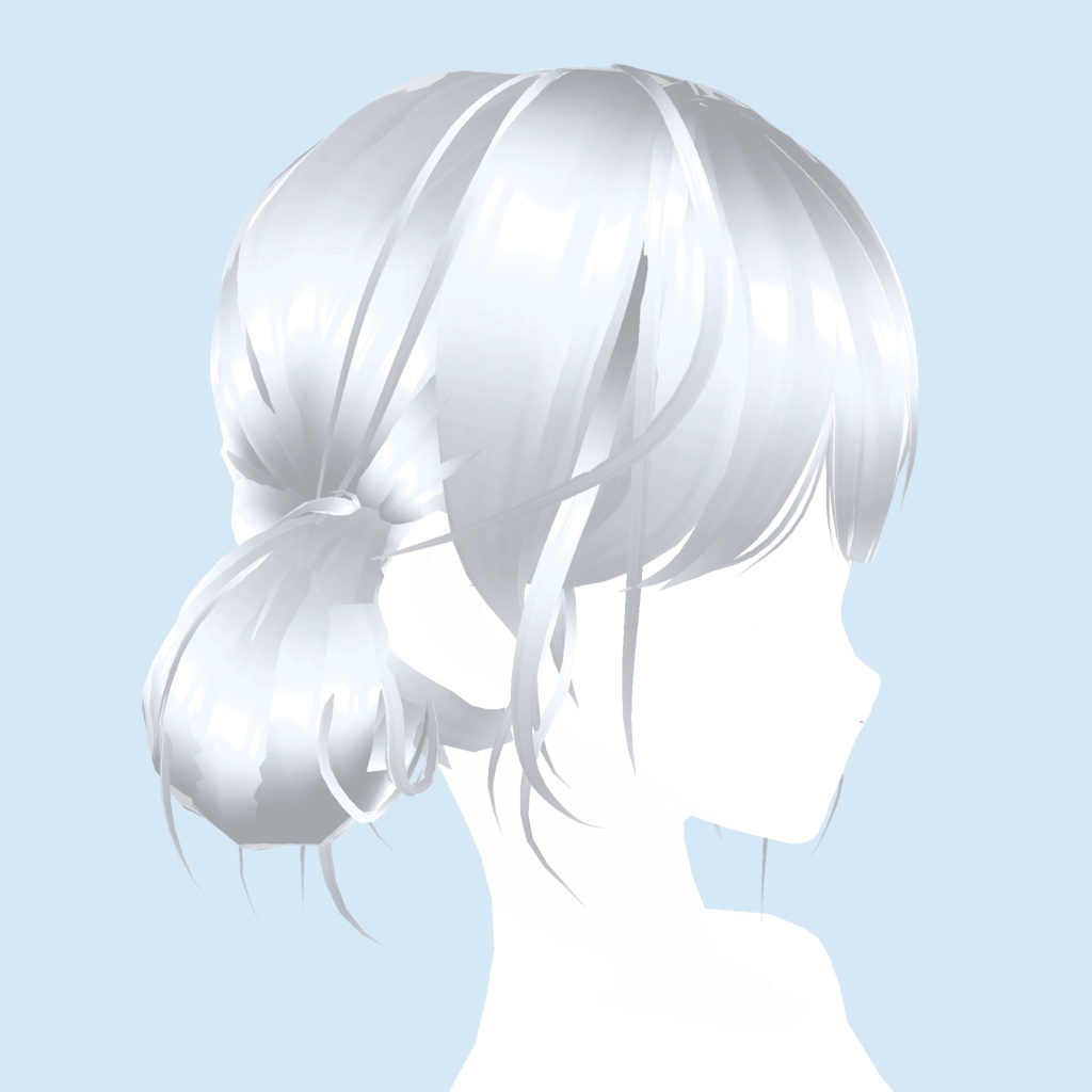 【Vroid】Low bun hair 大雑把に束ねた髪