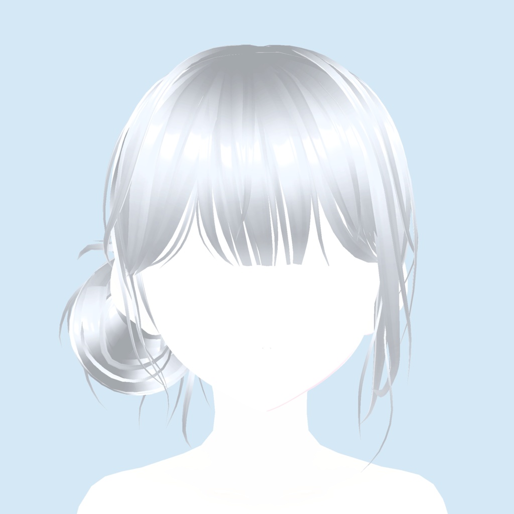 【Vroid】Low bun hair 大雑把に束ねた髪