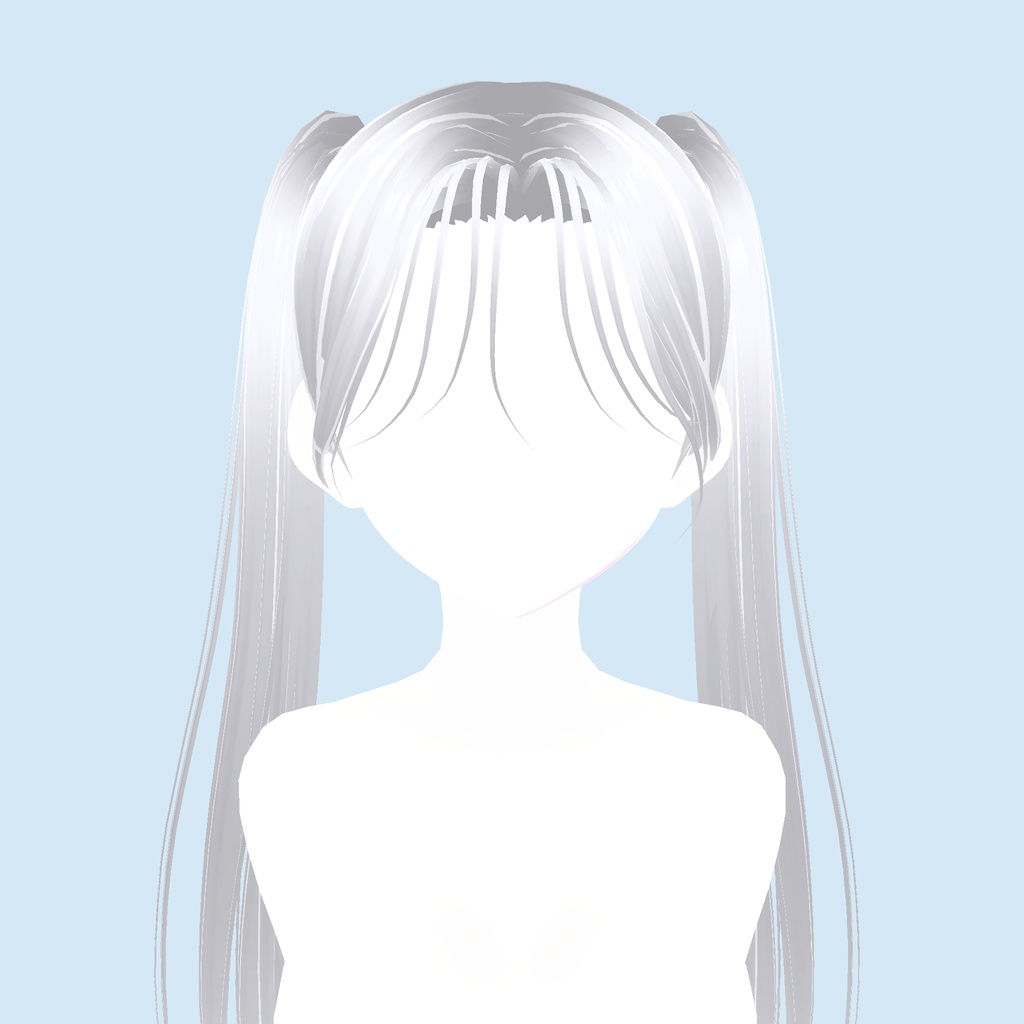 【Vroid】Cool pigtail hairstyle 涼しいツインテールのヘアスタイル