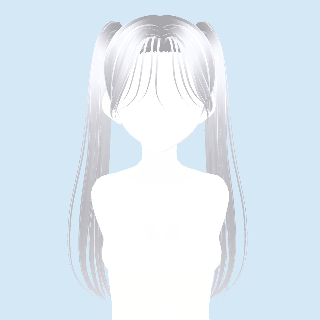 【Vroid】Cool pigtail hairstyle 涼しいツインテールのヘアスタイル