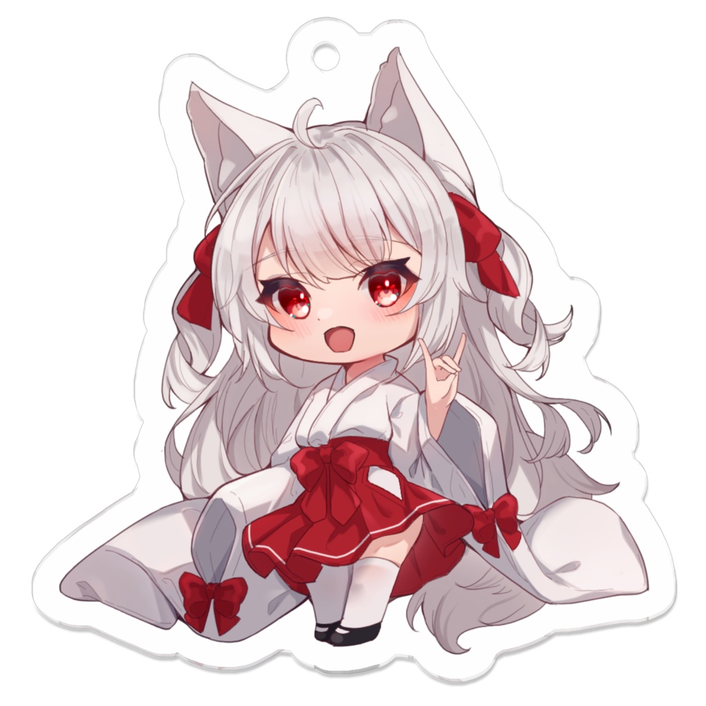 アクリルキーホルダー 巫女きつねちゃん