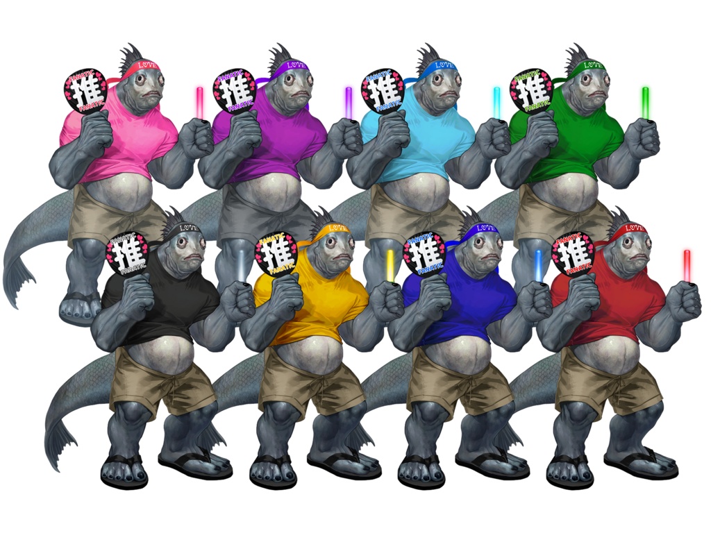 【クトゥルフ神話生物素材】深きもの(推し活差分8色あり)