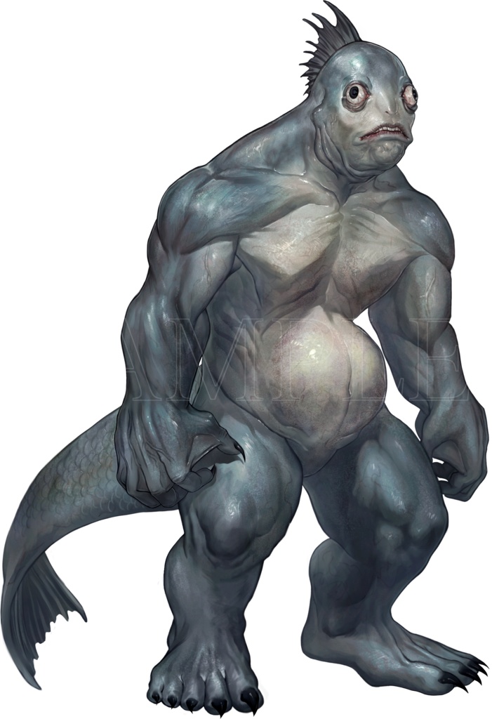 【クトゥルフ神話生物素材】深きもの（推し活差分8色あり）