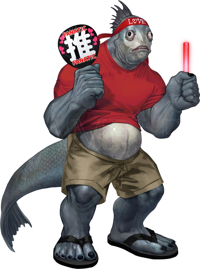 【クトゥルフ神話生物素材】深きもの(推し活差分8色あり)