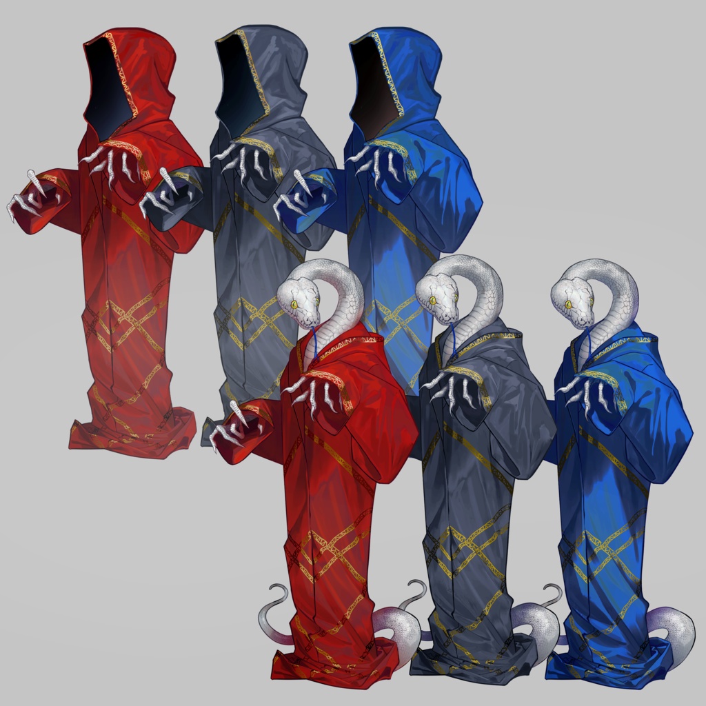 【クトゥルフ神話生物素材】ヘビ人間(総差分数12枚)