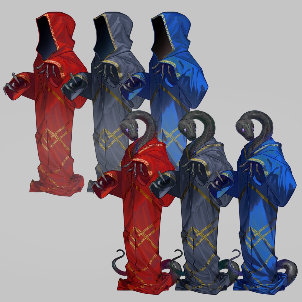 【クトゥルフ神話生物素材】ヘビ人間(総差分数12枚)