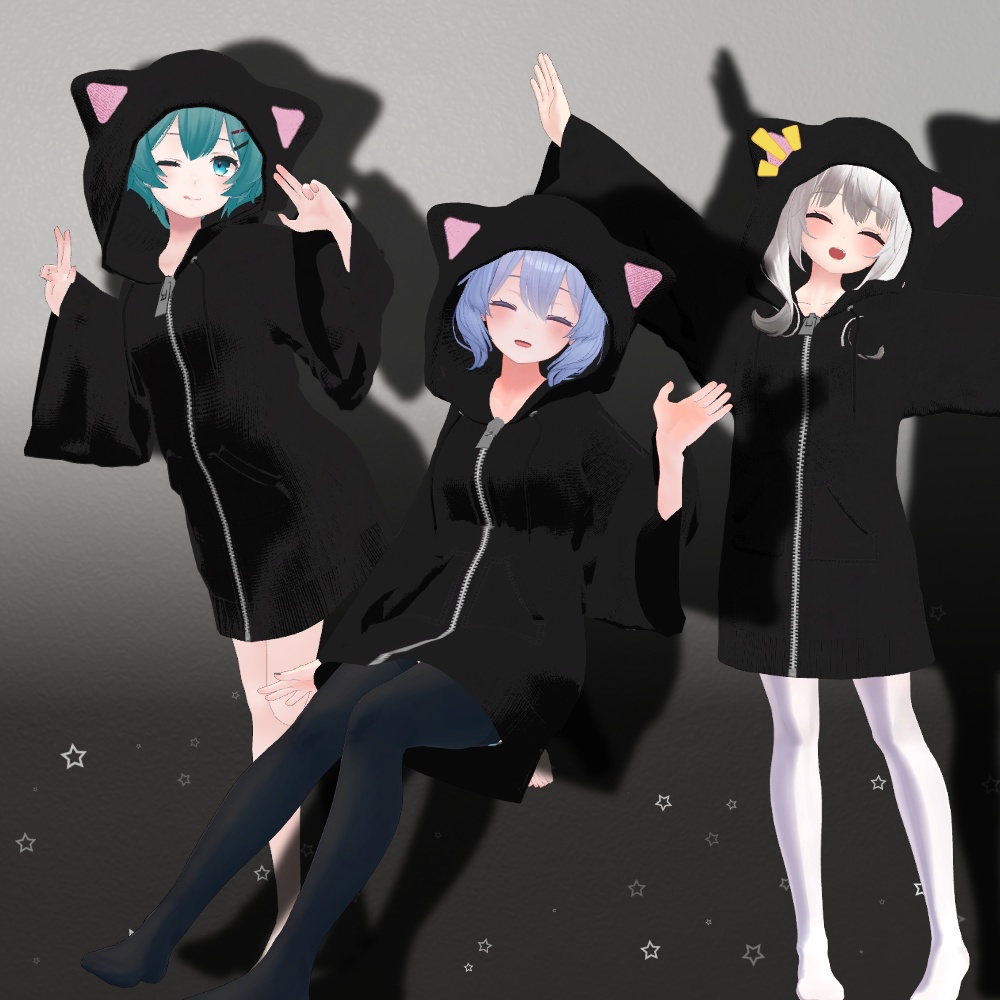 だぼ袖ねこみみパーカー