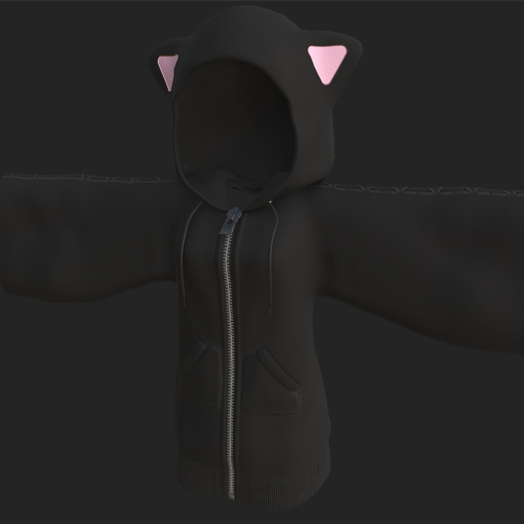 だぼ袖ねこみみパーカー